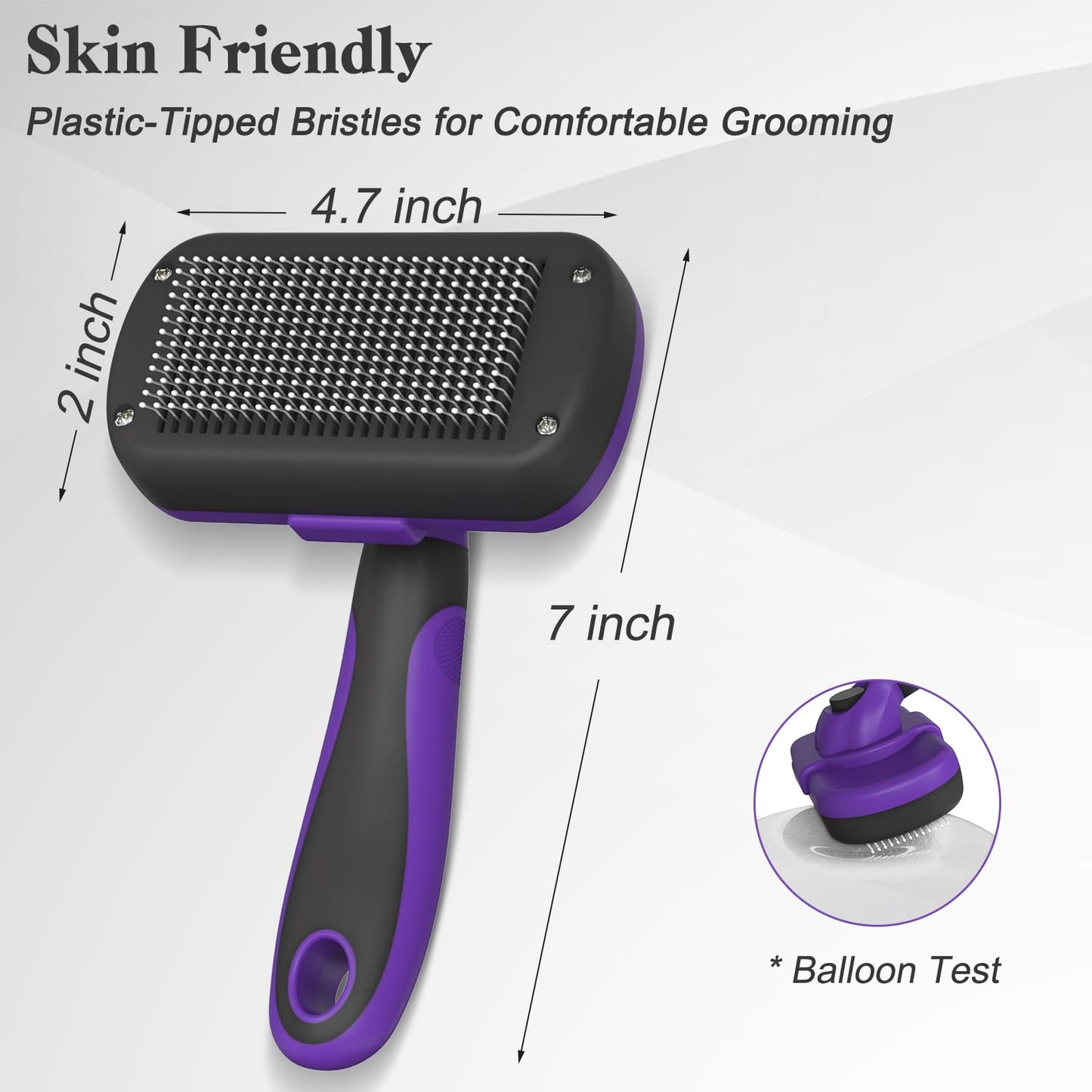Swihauk Self Cleaning Slicker Brush - Skin Friendly Deshedding Grooming Tool for Dogs & Cats, Suitable for Shedding & Haired Pets, with Pet Supplies Accessories, Blue
