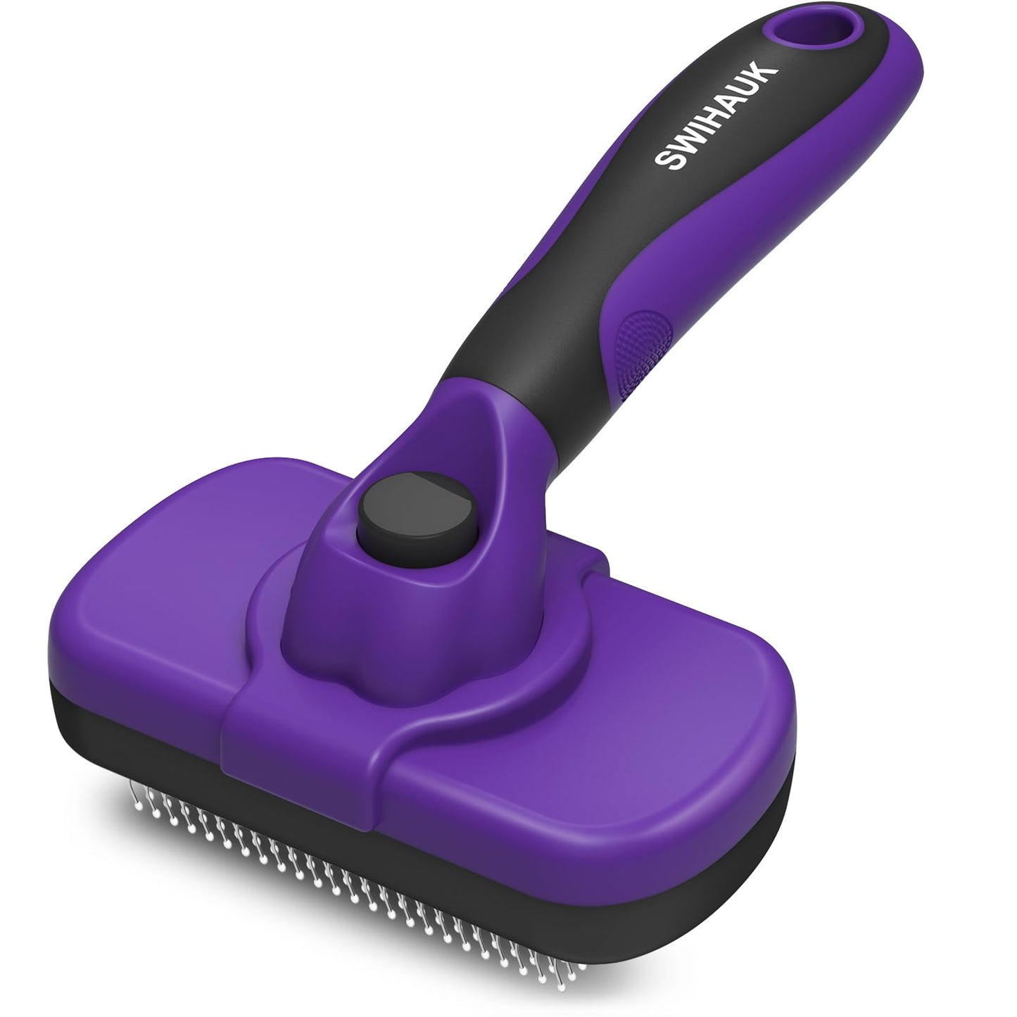 Swihauk Self Cleaning Slicker Brush - Skin Friendly Deshedding Grooming Tool for Dogs & Cats, Suitable for Shedding & Haired Pets, with Pet Supplies Accessories, Blue