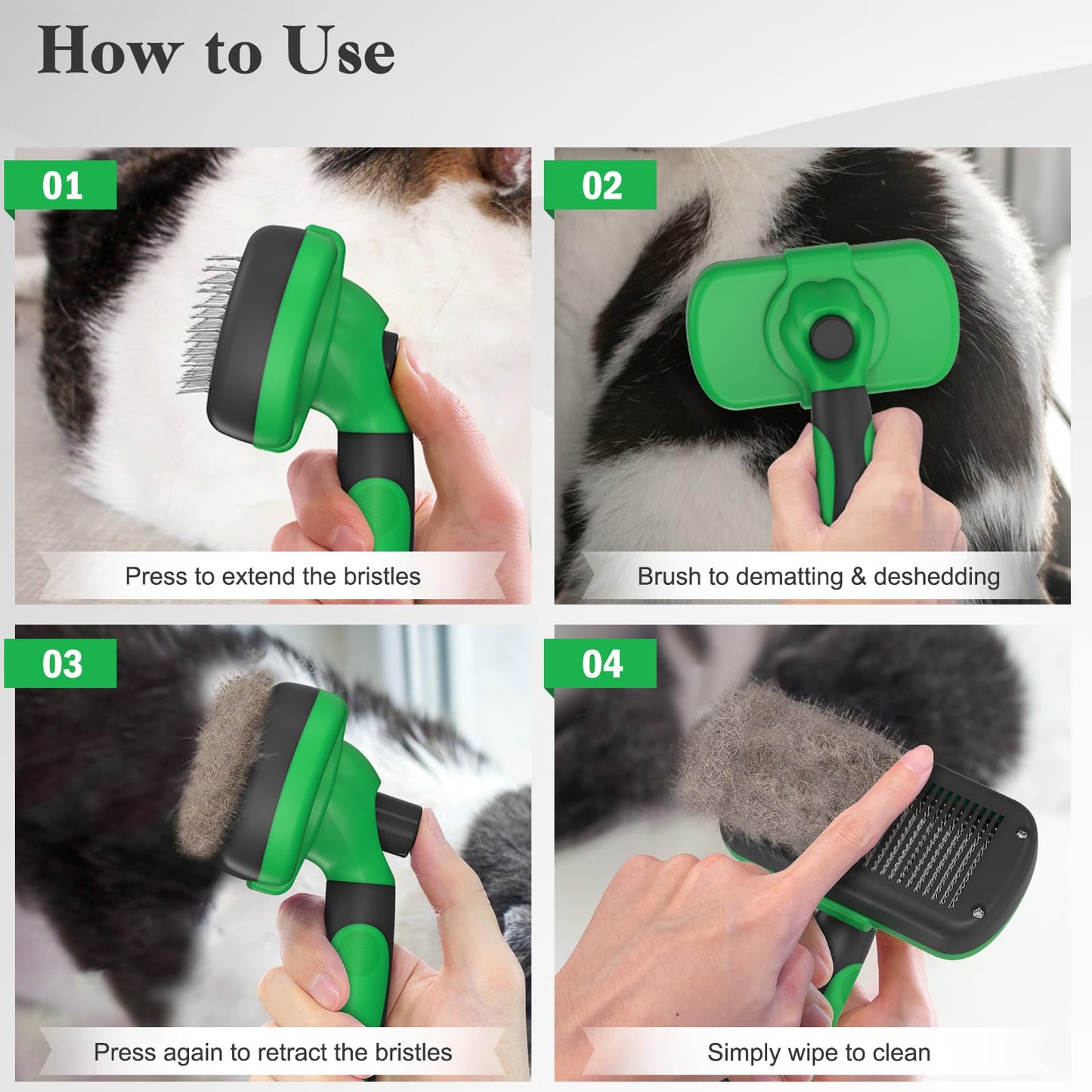 Swihauk Self Cleaning Slicker Brush - Skin Friendly Deshedding Grooming Tool for Dogs & Cats, Suitable for Shedding & Haired Pets, with Pet Supplies Accessories, Blue