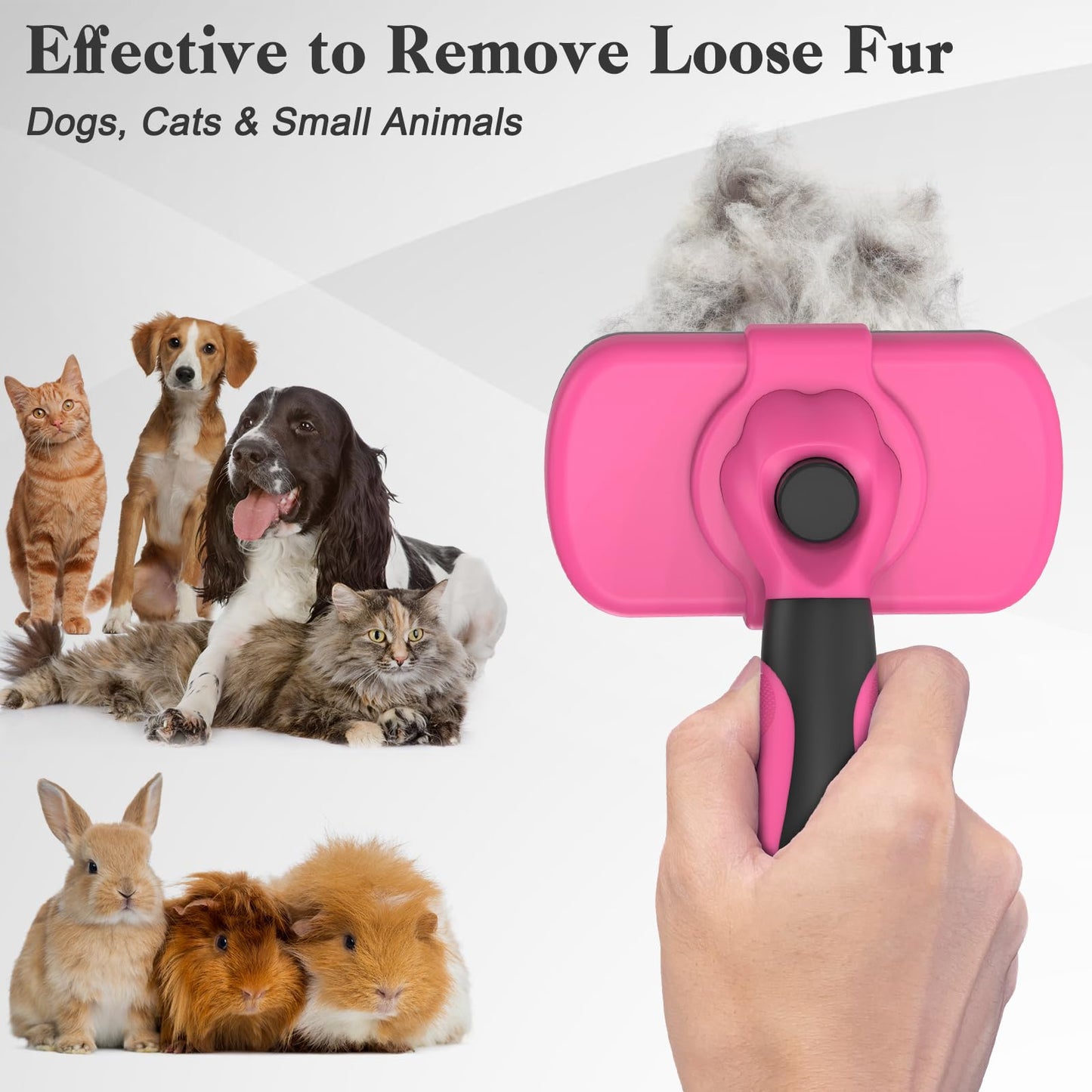 Swihauk Self Cleaning Slicker Brush - Skin Friendly Deshedding Grooming Tool for Dogs & Cats, Suitable for Shedding & Haired Pets, with Pet Supplies Accessories, Blue