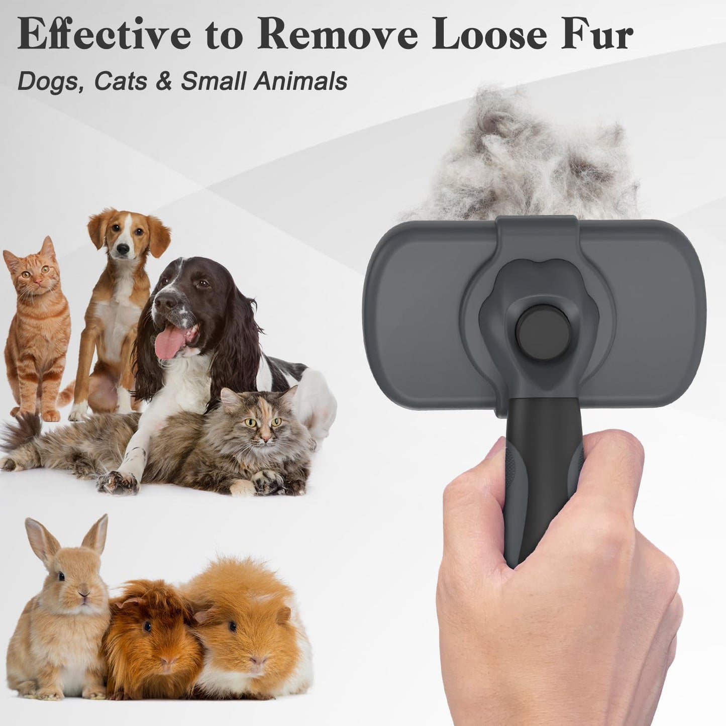 Swihauk Self Cleaning Slicker Brush - Skin Friendly Deshedding Grooming Tool for Dogs & Cats, Suitable for Shedding & Haired Pets, with Pet Supplies Accessories, Blue