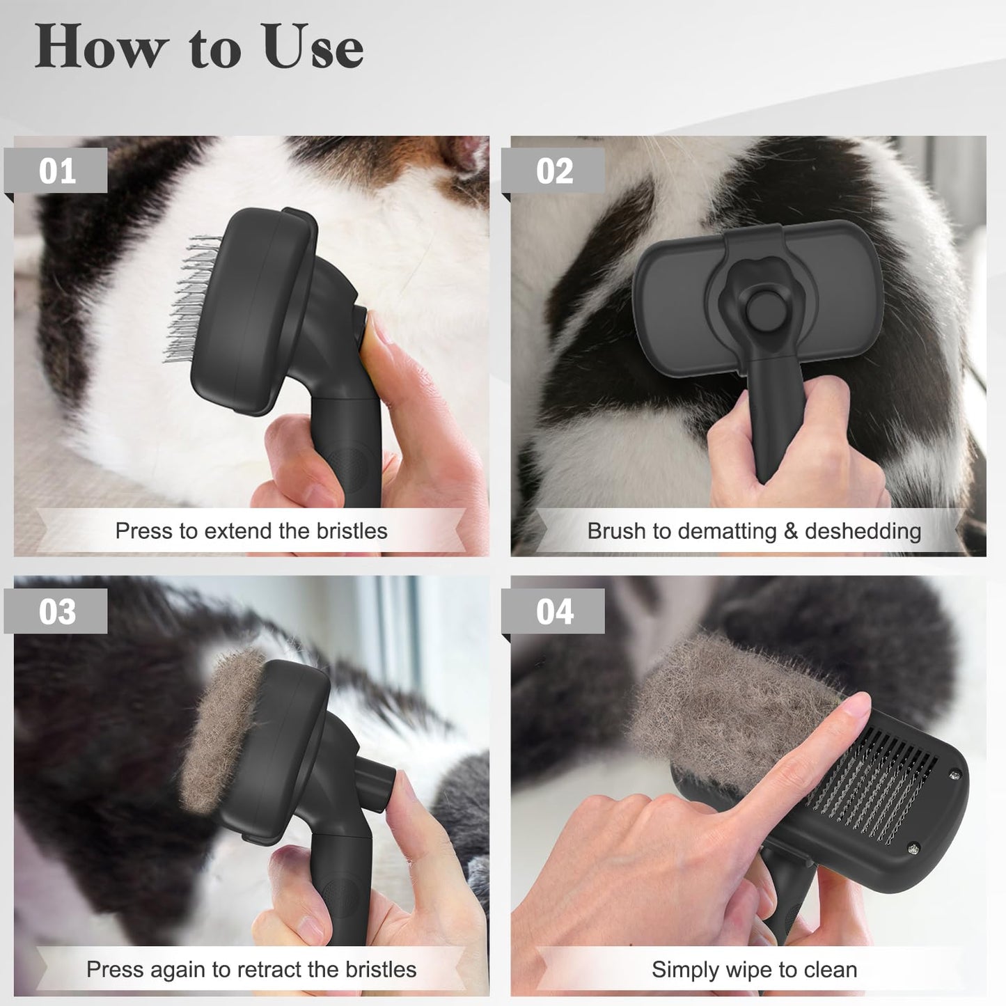 Swihauk Self Cleaning Slicker Brush - Skin Friendly Deshedding Grooming Tool for Dogs & Cats, Suitable for Shedding & Haired Pets, with Pet Supplies Accessories, Blue