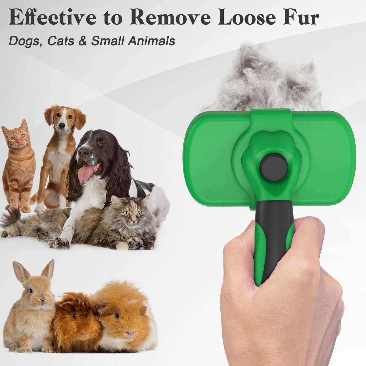 Swihauk Self Cleaning Slicker Brush - Skin Friendly Deshedding Grooming Tool for Dogs & Cats, Suitable for Shedding & Haired Pets, with Pet Supplies Accessories, Blue