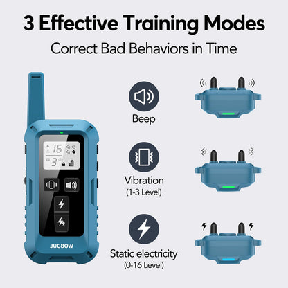 Jugbow Dog Training Collar for 3 Dogs- 4200FT Training Collars with Remote for 5-120 lb Large Medium Small Dogs, Rechargeable Waterproof IPX8 E Collars for Dogs