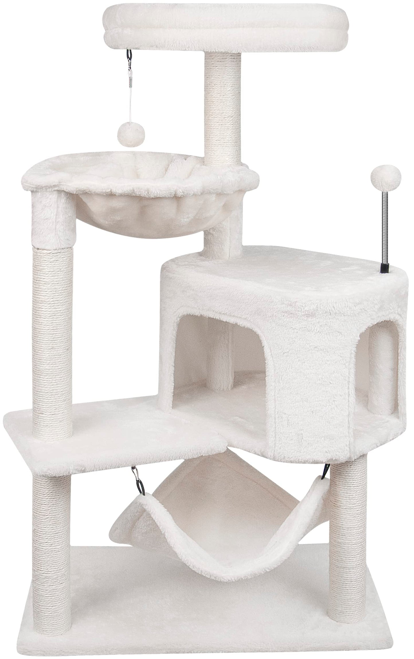 YUNIQUE Cat Tree with Cat Condo and Big Hammock, Grey