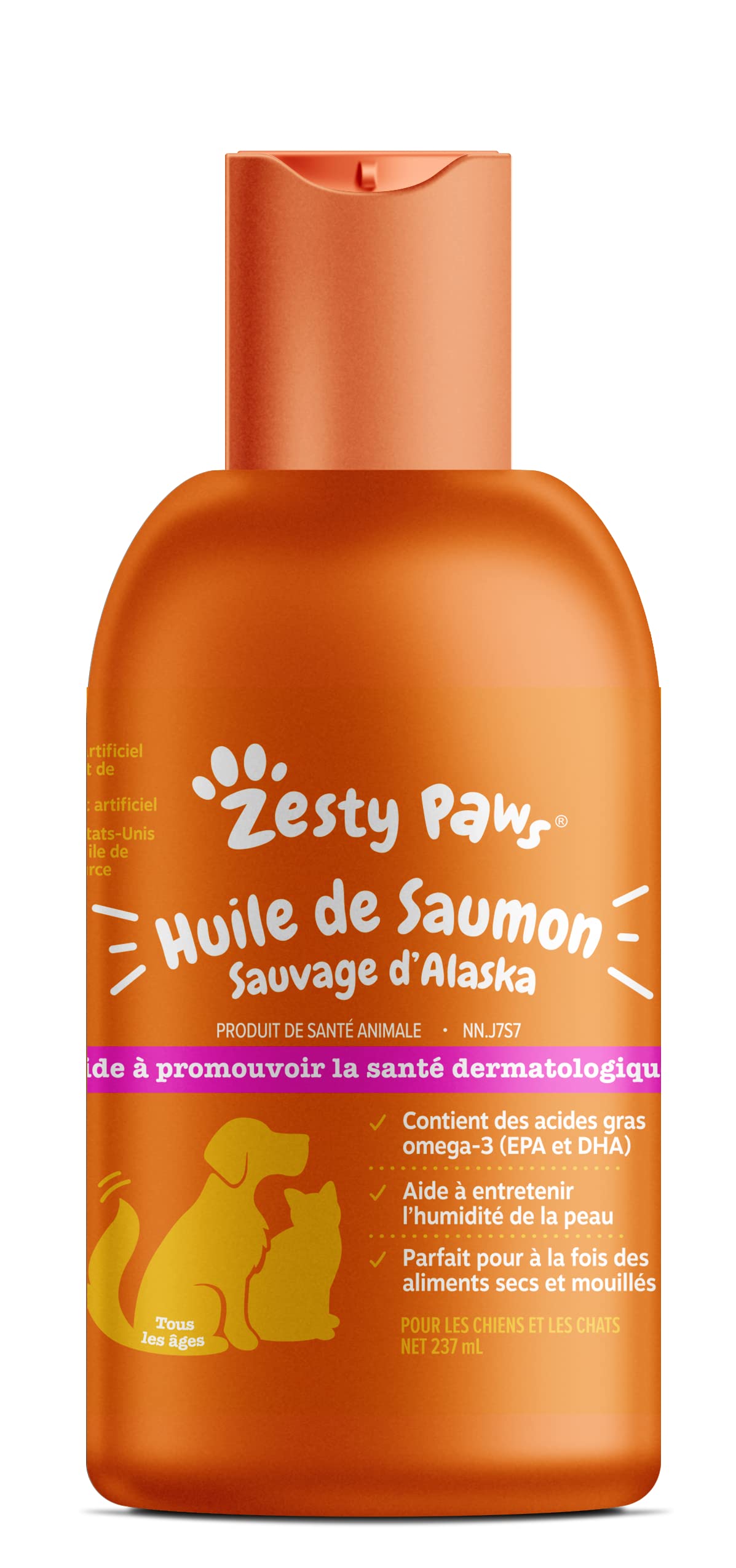 Zesty Paws Wild Alaskan Omega-3 Blend Pollock + Salmon Oil for Dogs and Cats- Skin and Coat Support, Omega 3 Supplement for Pets, 16oz