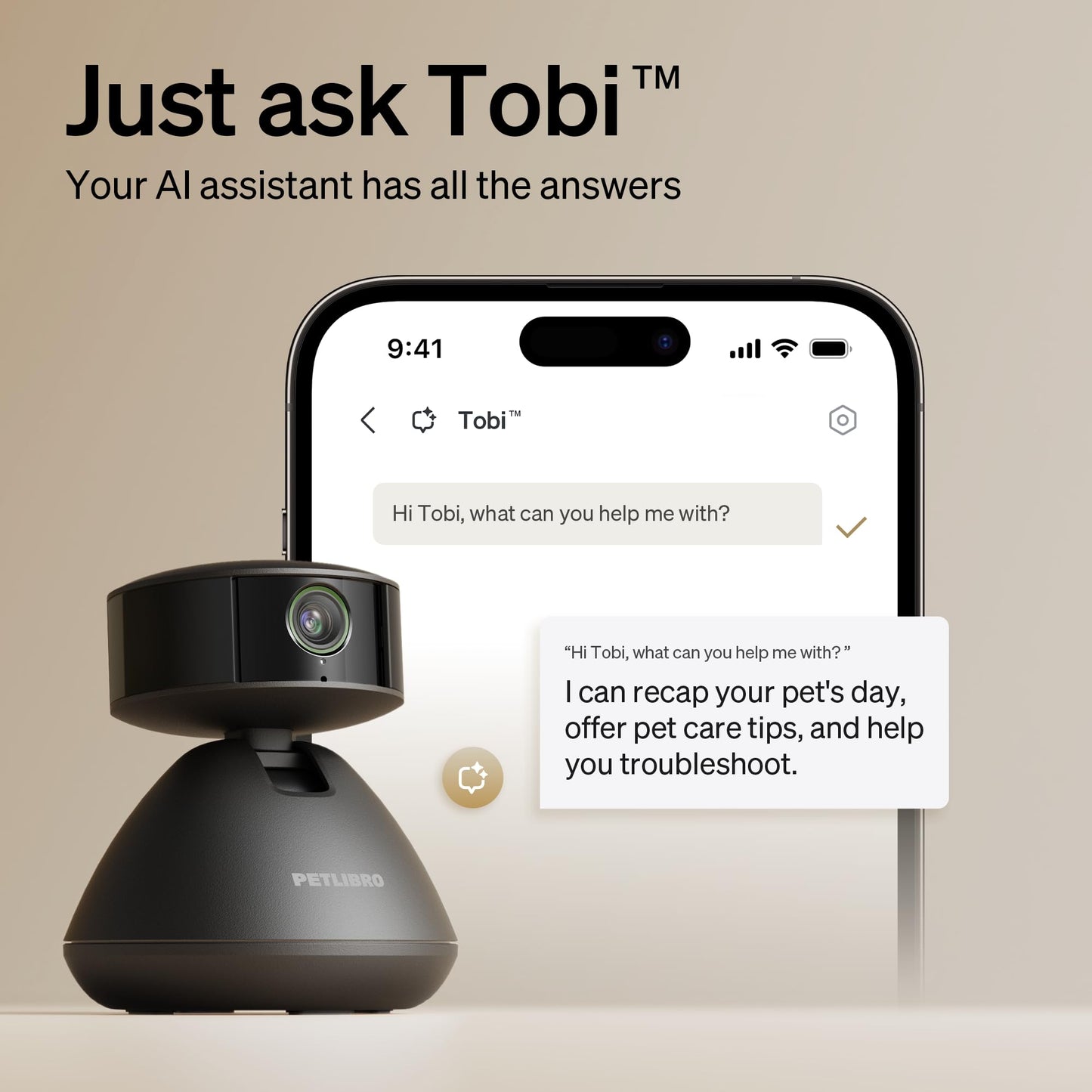 PETLIBRO AI Dog Camera Pet Camera Indoor with Phone App [Multi-Pet Recognition, Daily Activity Analysis & Smart Summaries] Cat Cam 360° View, 1080P Dog Cam Night Vision, 2-Way Audio WiFi Cam