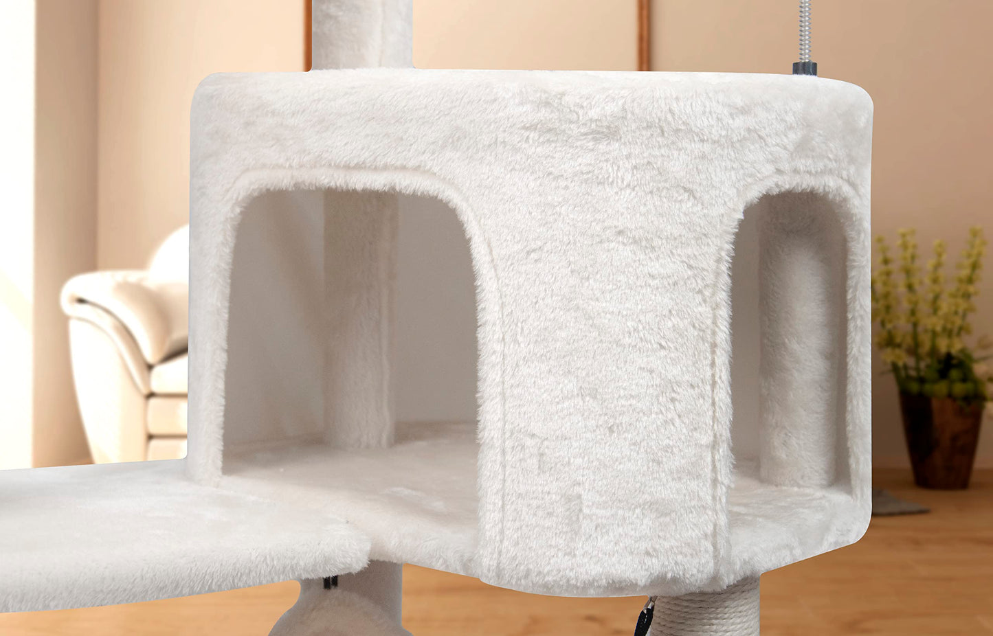 YUNIQUE Cat Tree with Cat Condo and Big Hammock, Grey