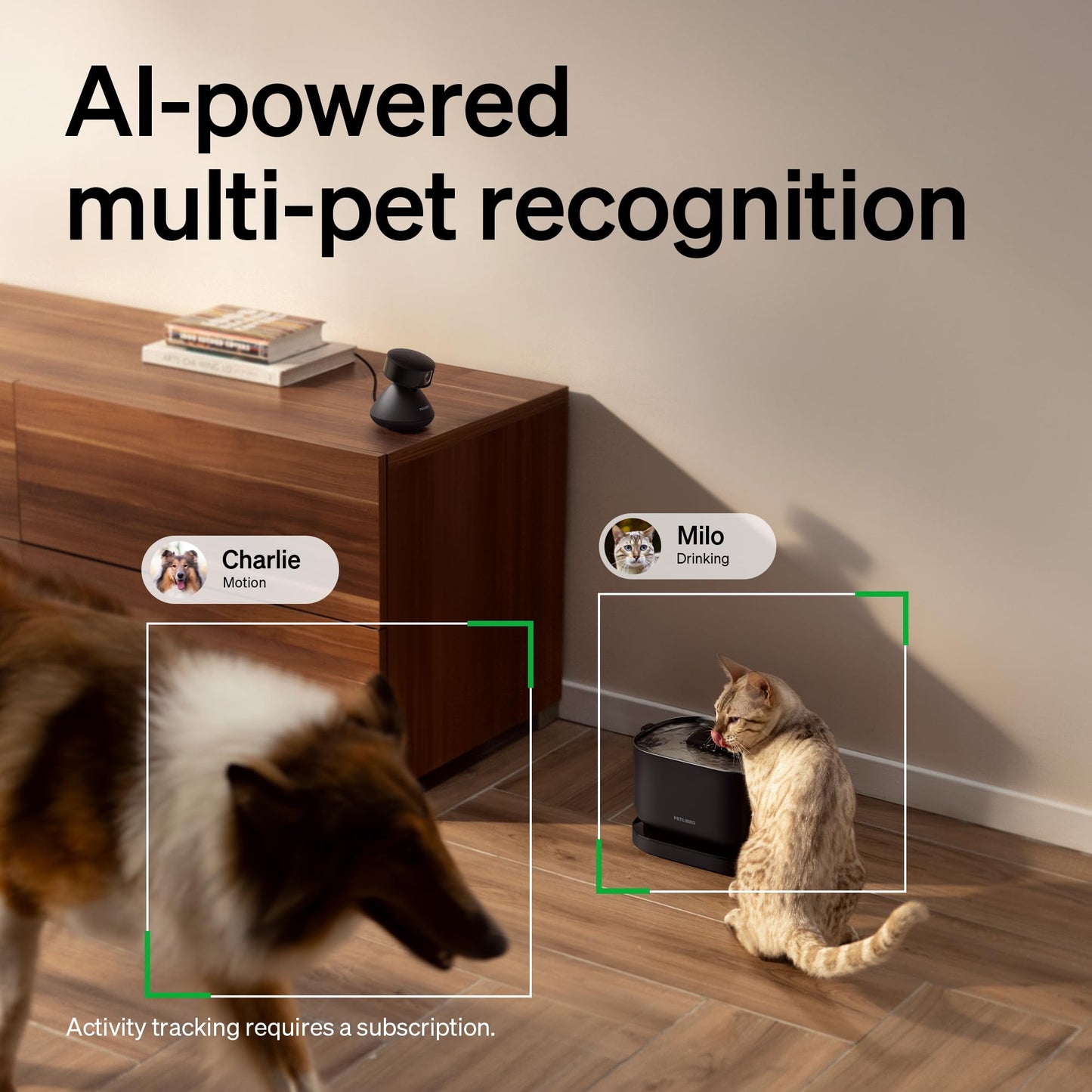 PETLIBRO AI Dog Camera Pet Camera Indoor with Phone App [Multi-Pet Recognition, Daily Activity Analysis & Smart Summaries] Cat Cam 360° View, 1080P Dog Cam Night Vision, 2-Way Audio WiFi Cam
