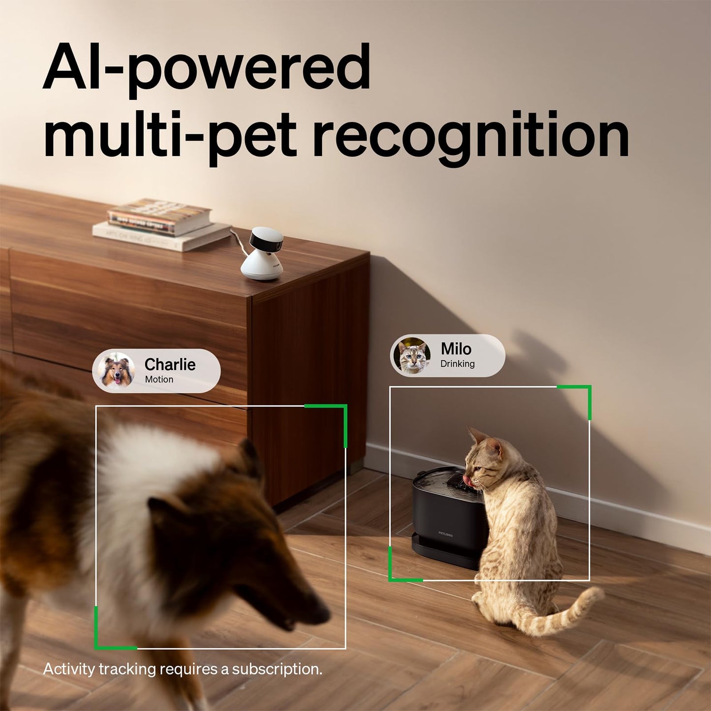 PETLIBRO AI Dog Camera Pet Camera Indoor with Phone App [Multi-Pet Recognition, Daily Activity Analysis & Smart Summaries] Cat Cam 360° View, 1080P Dog Cam Night Vision, 2-Way Audio WiFi Cam
