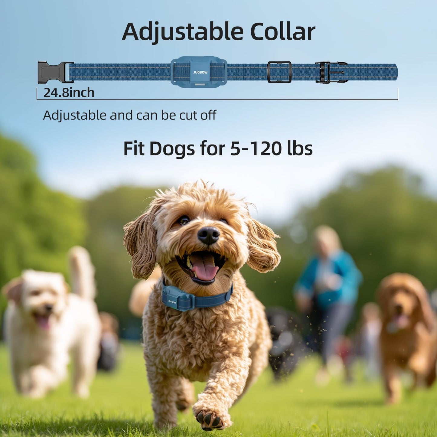 Jugbow Dog Training Collar for 3 Dogs- 4200FT Training Collars with Remote for 5-120 lb Large Medium Small Dogs, Rechargeable Waterproof IPX8 E Collars for Dogs