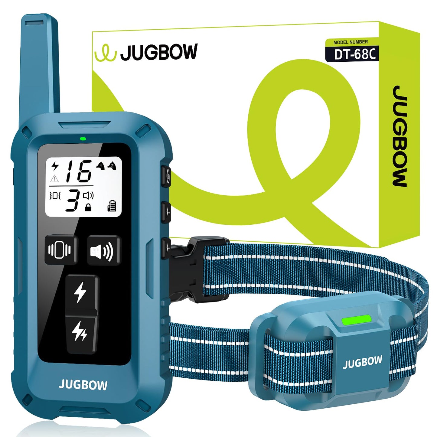 Jugbow Dog Training Collar for 3 Dogs- 4200FT Training Collars with Remote for 5-120 lb Large Medium Small Dogs, Rechargeable Waterproof IPX8 E Collars for Dogs
