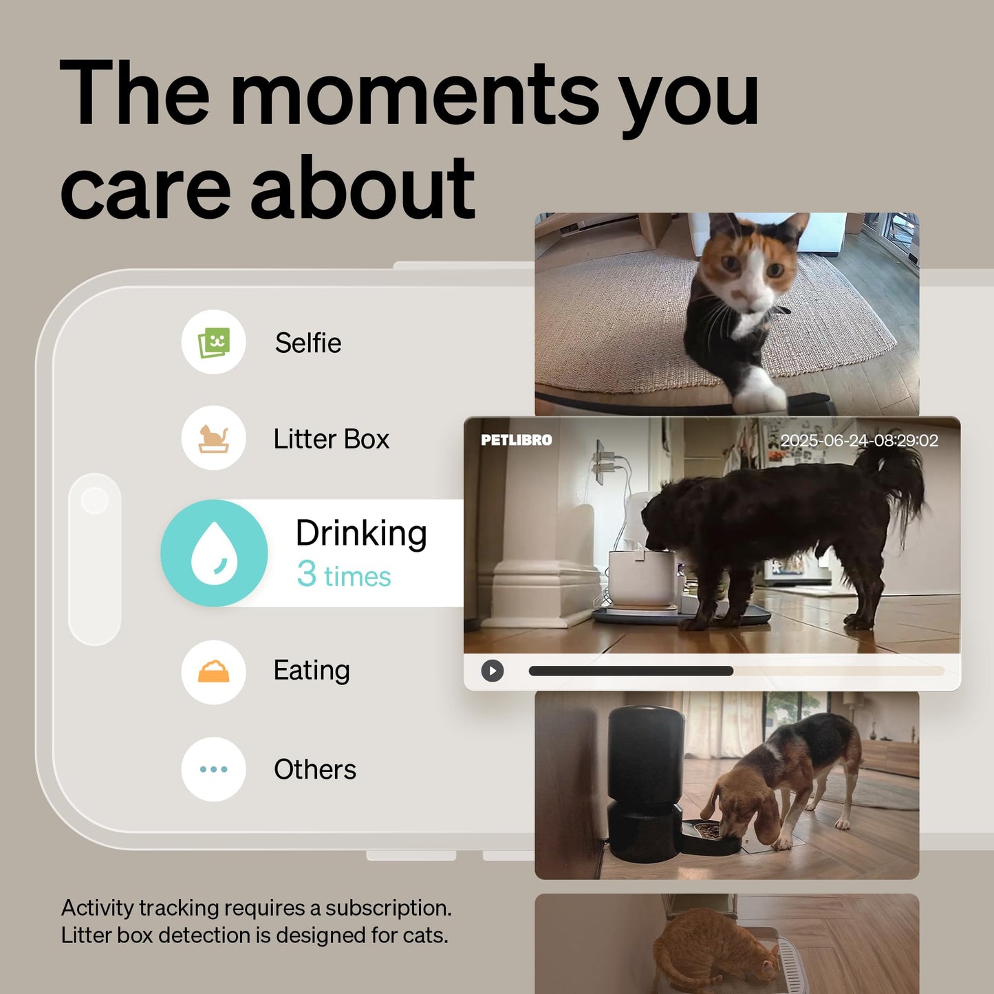 PETLIBRO AI Dog Camera Pet Camera Indoor with Phone App [Multi-Pet Recognition, Daily Activity Analysis & Smart Summaries] Cat Cam 360° View, 1080P Dog Cam Night Vision, 2-Way Audio WiFi Cam