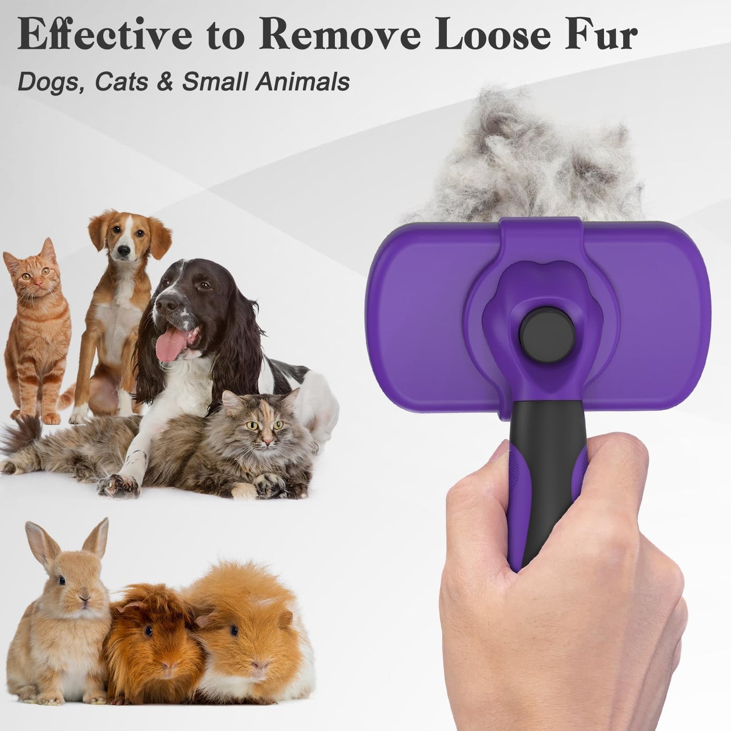 Swihauk Self Cleaning Slicker Brush - Skin Friendly Deshedding Grooming Tool for Dogs & Cats, Suitable for Shedding & Haired Pets, with Pet Supplies Accessories, Blue