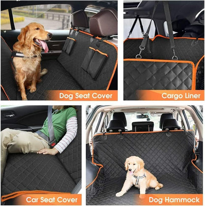 Back Seat Extender for Dogs - Large Space, Waterproof Dog Car Seat Cover for Back Seat with Hard Bottom Holds 420lbs, 600D Heavy-Duty Upgraded Material Dog Hammock for Car, Easy to Use and Clean