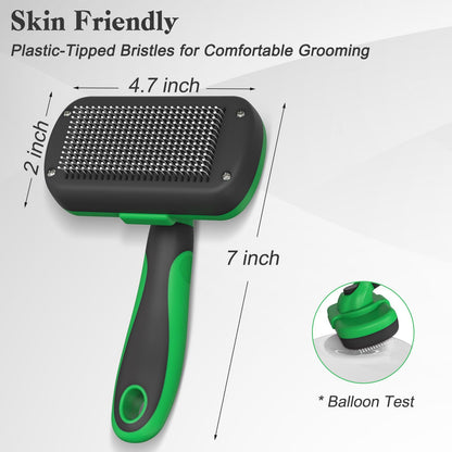 Swihauk Self Cleaning Slicker Brush - Skin Friendly Deshedding Grooming Tool for Dogs & Cats, Suitable for Shedding & Haired Pets, with Pet Supplies Accessories, Blue