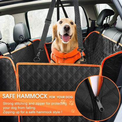 Back Seat Extender for Dogs - Large Space, Waterproof Dog Car Seat Cover for Back Seat with Hard Bottom Holds 420lbs, 600D Heavy-Duty Upgraded Material Dog Hammock for Car, Easy to Use and Clean