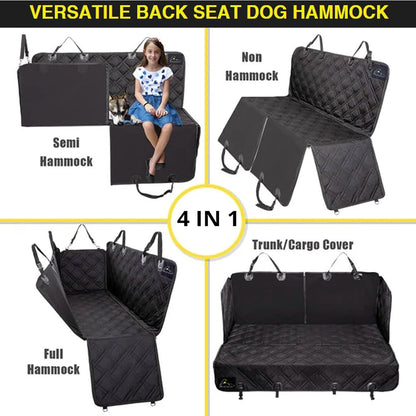 Dog Seat Covers Unique Design & Entire Car Protection-Doors,Headrests & Backseat. Extra Durable Zippered Side Flap, Waterproof Pet Seat Cover + Seat Belt & 2 Headrest Protectors, I0113671