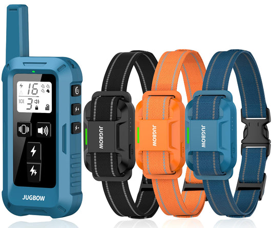 Jugbow Dog Training Collar for 3 Dogs- 4200FT Training Collars with Remote for 5-120 lb Large Medium Small Dogs, Rechargeable Waterproof IPX8 E Collars for Dogs