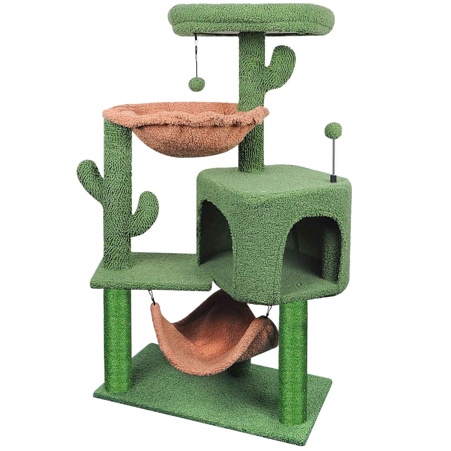 YUNIQUE Cat Tree with Cat Condo and Big Hammock, Grey