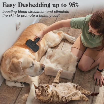 Swihauk Self Cleaning Slicker Brush - Skin Friendly Deshedding Grooming Tool for Dogs & Cats, Suitable for Shedding & Haired Pets, with Pet Supplies Accessories, Blue