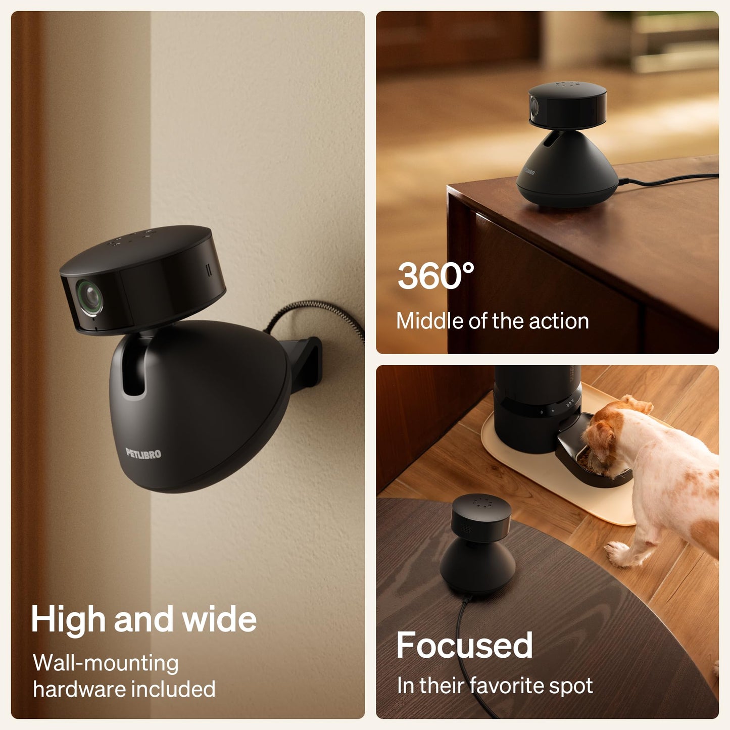 PETLIBRO AI Dog Camera Pet Camera Indoor with Phone App [Multi-Pet Recognition, Daily Activity Analysis & Smart Summaries] Cat Cam 360° View, 1080P Dog Cam Night Vision, 2-Way Audio WiFi Cam