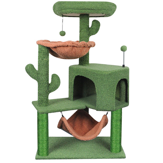 YUNIQUE Cat Tree with Cat Condo and Big Hammock, Grey