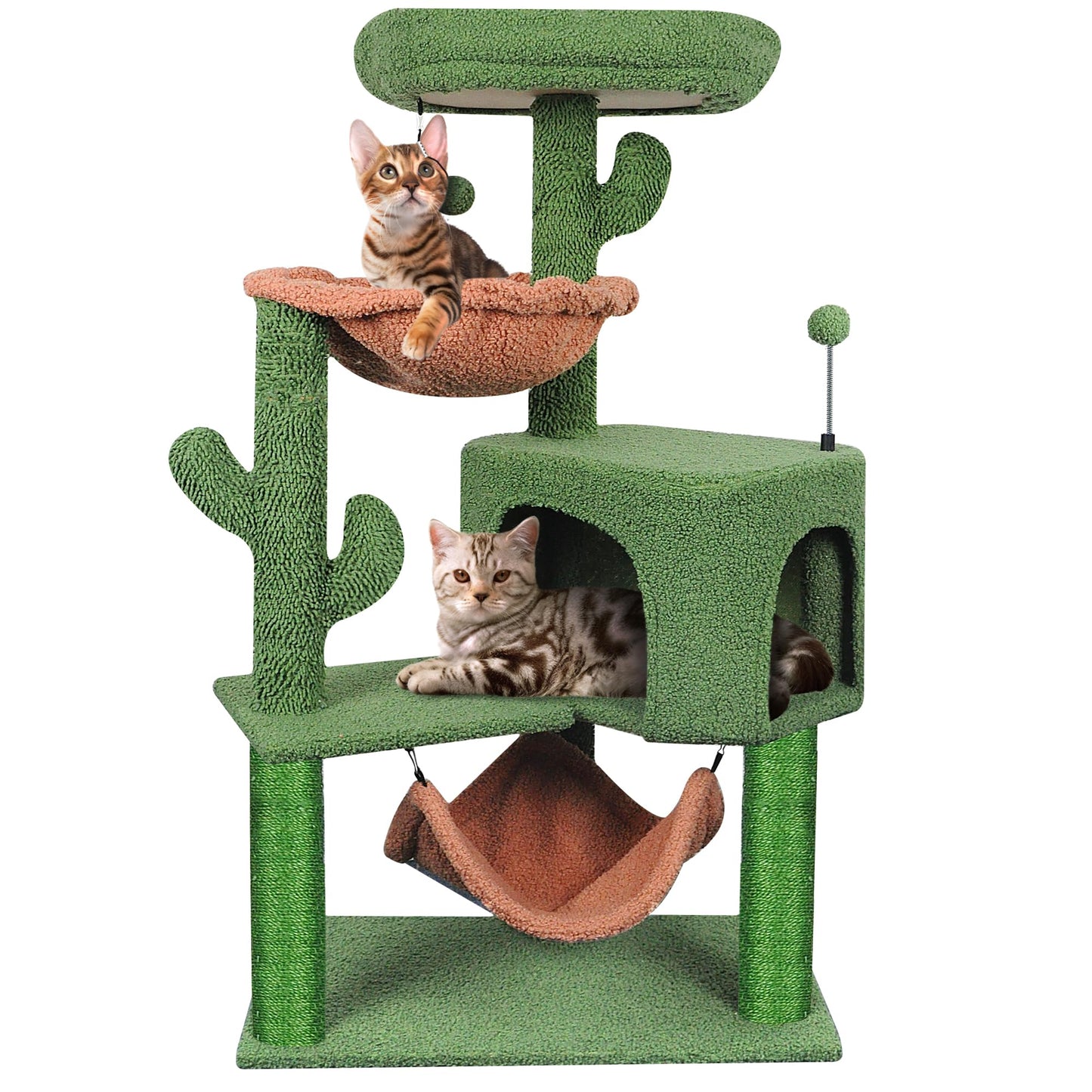 YUNIQUE Cat Tree with Cat Condo and Big Hammock, Grey