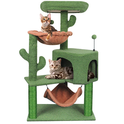 YUNIQUE Cat Tree with Cat Condo and Big Hammock, Grey