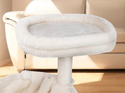 YUNIQUE Cat Tree with Cat Condo and Big Hammock, Grey