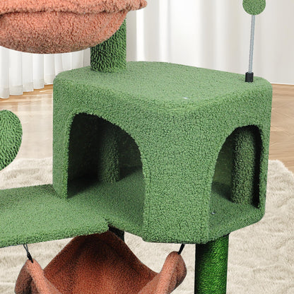 YUNIQUE Cat Tree with Cat Condo and Big Hammock, Grey